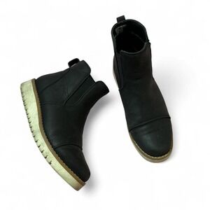 Black Ankle Boots, Chelsea‎ Booties with Platform Sole, Casual Shoes